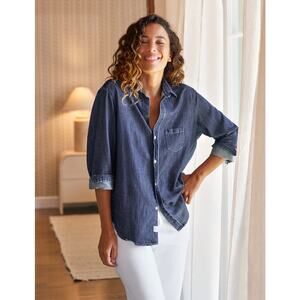 Frank & Eileen Eileen Relaxed Button Up Dark Denim Shirt